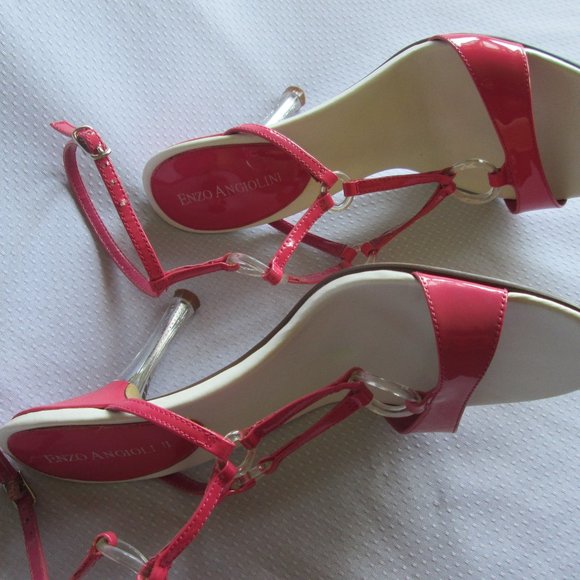 💗 ENZO ANGIOLINI DARK PINK PATENT STRAPPY SANDALS 7.5 💗 - Picture 14 of 16